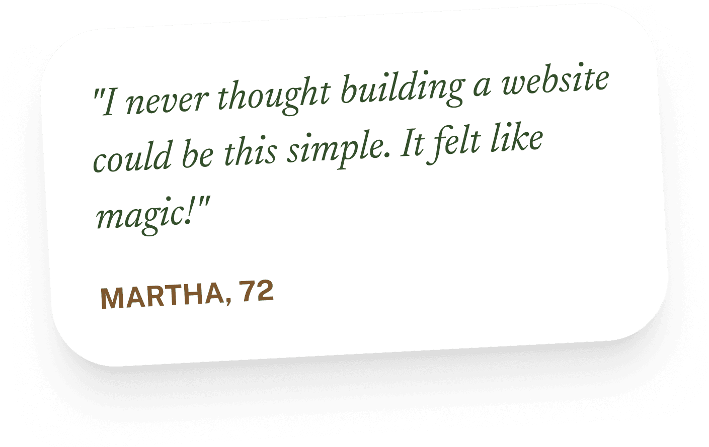 Customer testimonial